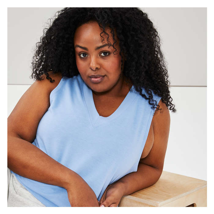 Women+ Active Terry V-Neck Tank